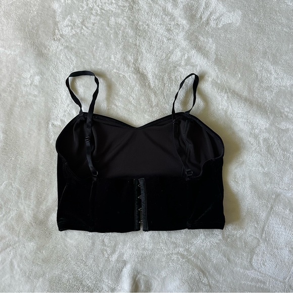 American Apparel Black Velour Cropped Top Size Small - Picture 2 of 3